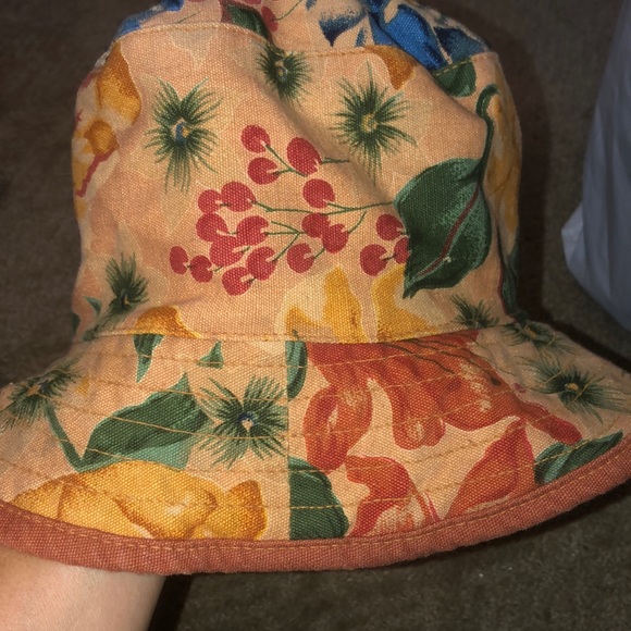 Vintage 1990’s April Cornell flower fabric hat boho anthropology - Picture 2 of 4